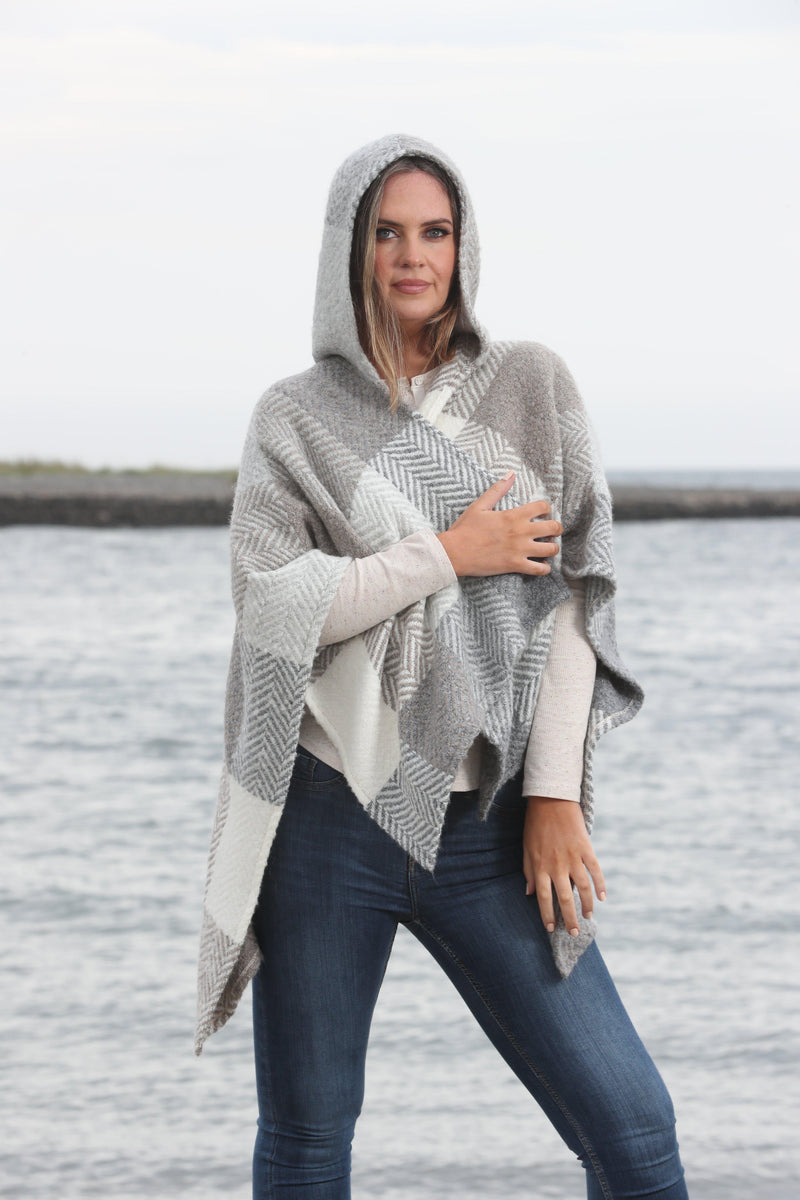 Aoife Poncho Buffalo Multi Beige