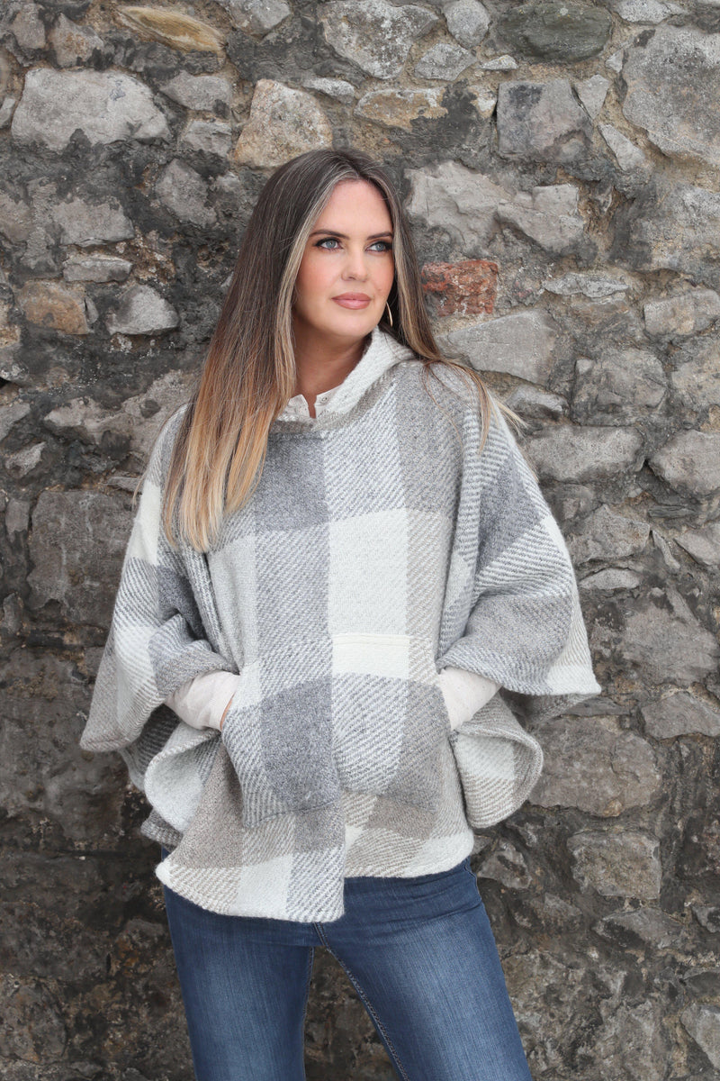 Hoodie Poncho Kildare Multi Beige