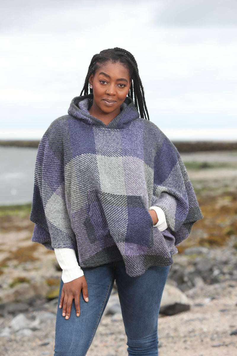 Hoodie Poncho Kildare Multi Indigo