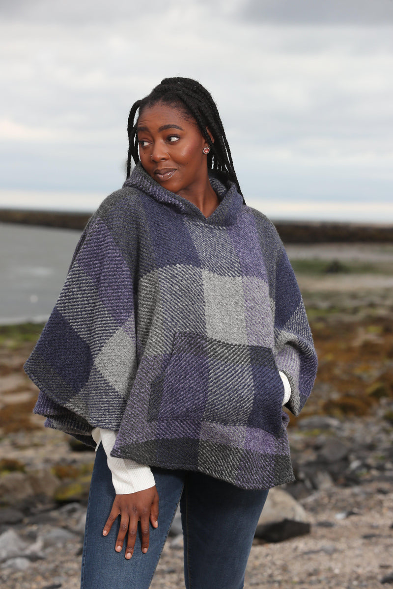 Hoodie Poncho Kildare Multi Indigo