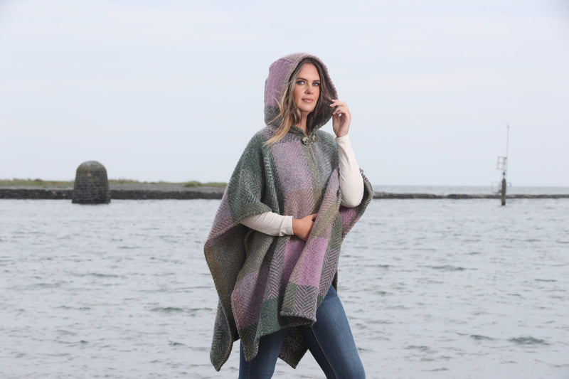 Sarah Cape Buffalo Multi Loden